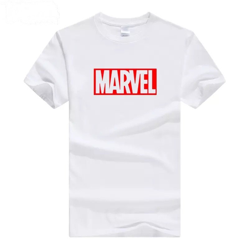 Marvel Classic Logo T-Shirt – Black, 100% Cotton, Crew Neck, Short Sleeve, Men's