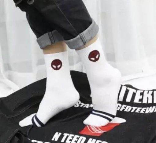 Marvel Socks - Marvel Spider-Man Mask White Athletic Socks - marvelofficial.com