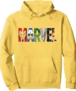 Marvel yellow logo colors hoodie - marvelofficial.com