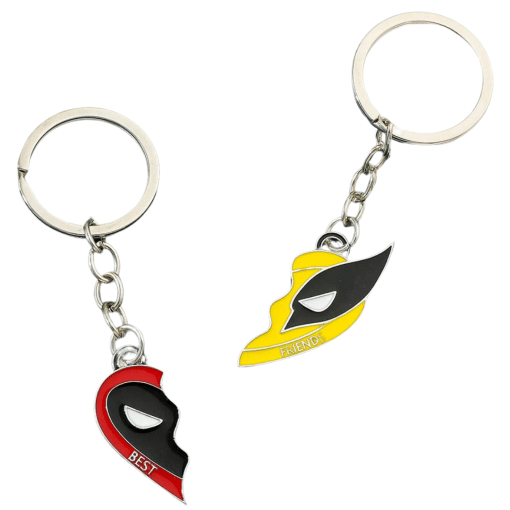 Deadpool Wolverine friends keychain