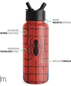 Spiderman Water Thermos Bottle with Straw Stainless Steel Metal - marvelofficial.com - best marvel replica